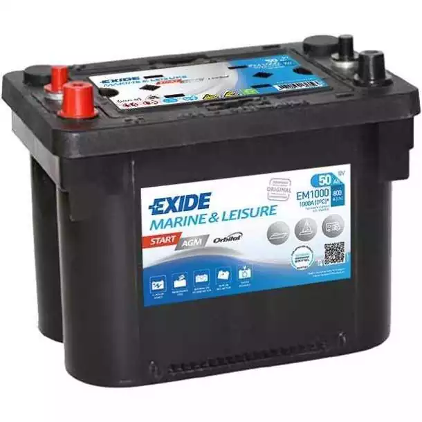 Promotion Saisonnière Batterie Exide START AGM 12V 50A dimensions 260 X 173 X 206mm