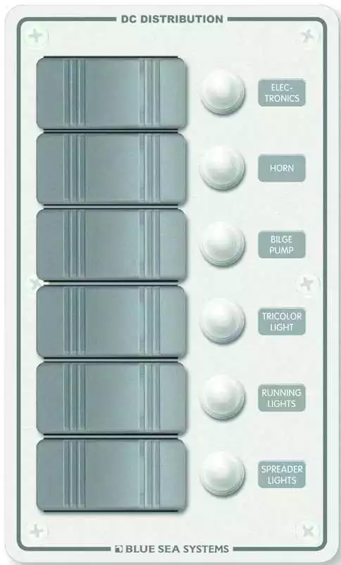 Soldes Tableau étanche 6 circuits boutons gris IP66 à disjoncteurs