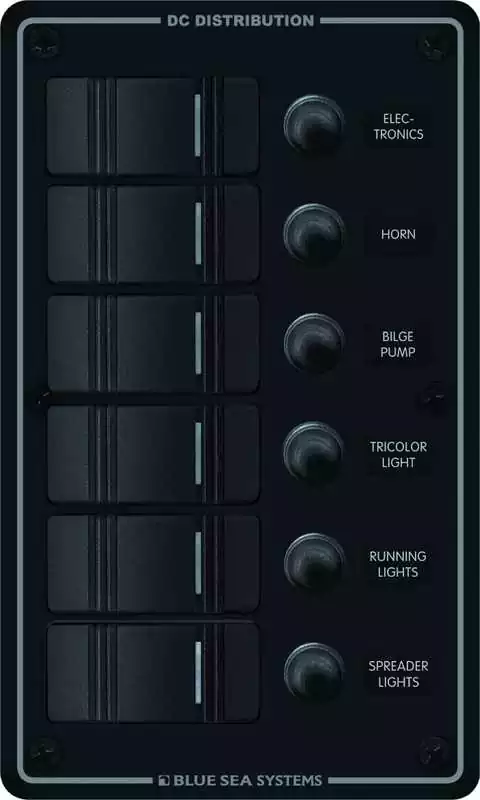 Tableau CC étanche Contura Noir 6 circuits avec disjoncteur Jusqu'à Épuisement Des Stocks