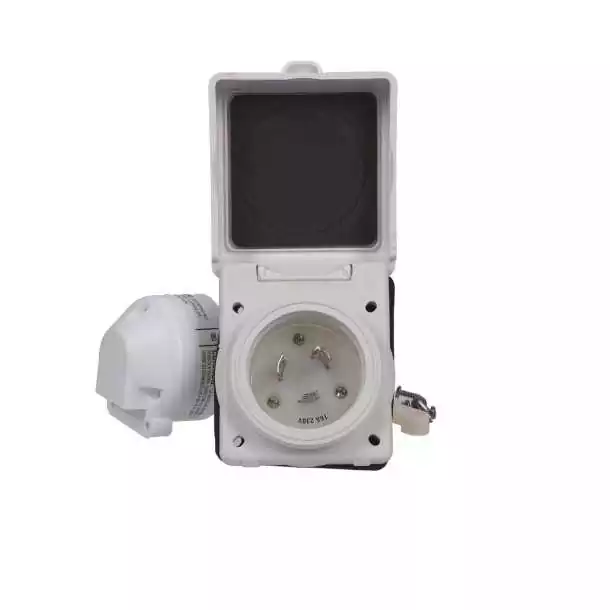 Jusqu'à Épuisement Des Stocks Socle HBL316 mâle composite blanc 230V 16A pour tableau arrière