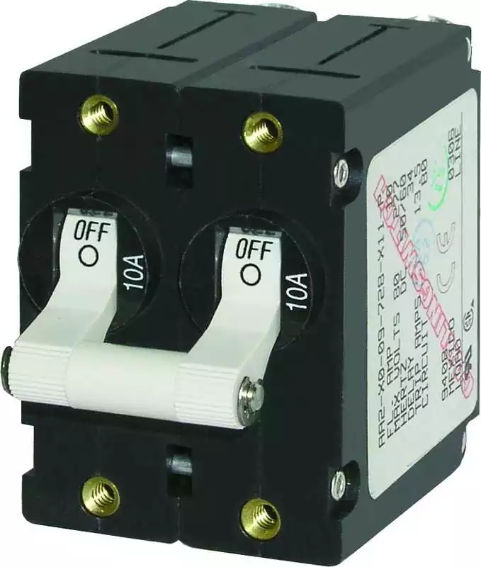 Disjoncteur Serie A Toggle blanc 20A bipolaire magnéto-thermique Bon Plan