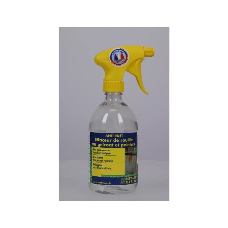 Anti rust Elimine coulures de rouille sur gelcoat et peintures aerosol 500ml Paiement Sécurisé