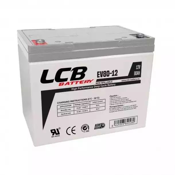 Bon Plan Batterie marine sans entretien AGM 12V 80A dimensions 259 x 168 x 208mm