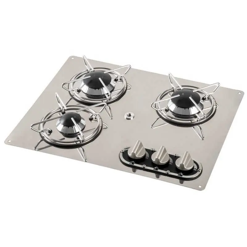 Plaque de cuisson inox compacte 3 feux pour bateau – 470 × 360 mm Nouvel Arrivage