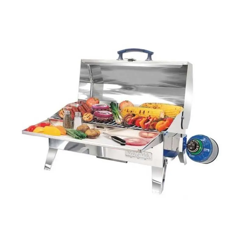 Prix Promo Barbecue gaz inox portable pour bateau – grille 46 x 23 cm