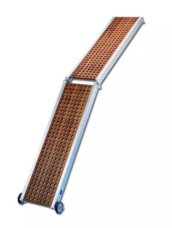 Passerelle pliante aluminium et teck 200cm Largeur 36cm Seulement Aujourd'hui