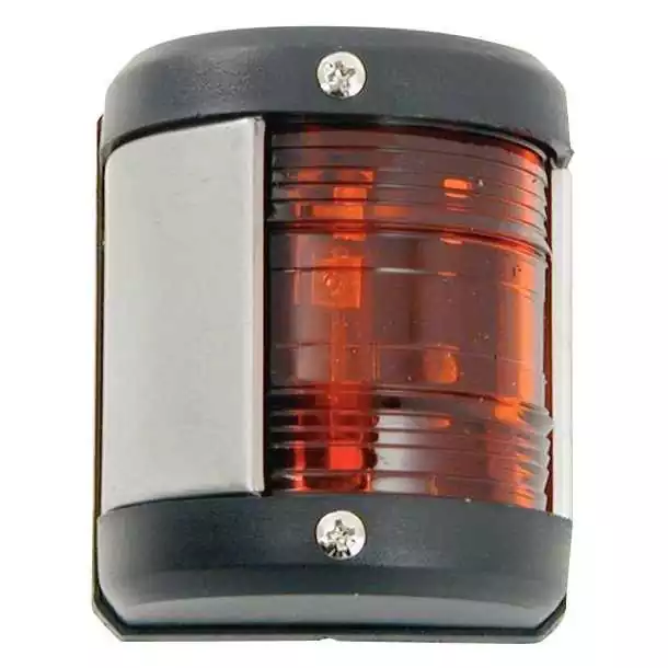 Haute Qualité Feu de navigation bâbord rouge 12 V noir – 1 mille – Bateaux moins de 12 m – Ø 76mm