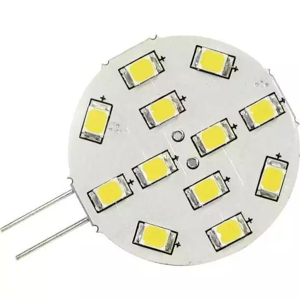 Remise Ampoule G4 horizontale 8-35V 2W 12 LED blanc froid diamètre 30mm