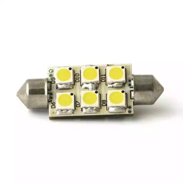 Produit De Marque Navette SV8.5 8-35V 1W 6 LED blanc chaud 42x16mm