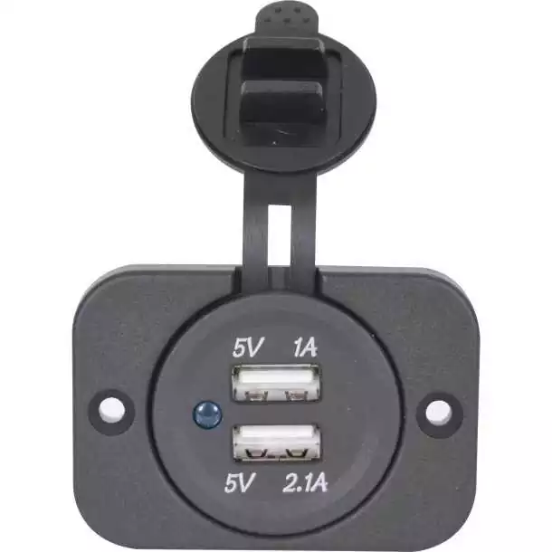 Double prise USB à encastrer perçage 29mm Paiement Sécurisé