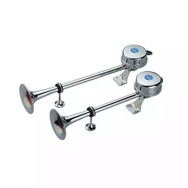 Avertisseur électrique 2 trompes 122dB EM1/2 Longueur 400/470mm 24V Retour Gratuit