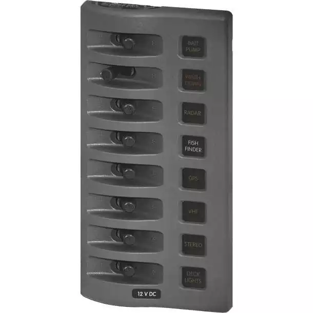 Panneau WeatherDeck IP67 12V 8 interrupteurs gris tableau extérieure Expédition Rapide