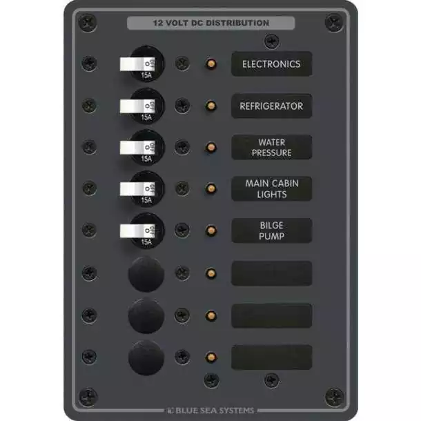 Usine Directe Panneau DC 8 Toggles blanc 12/24V