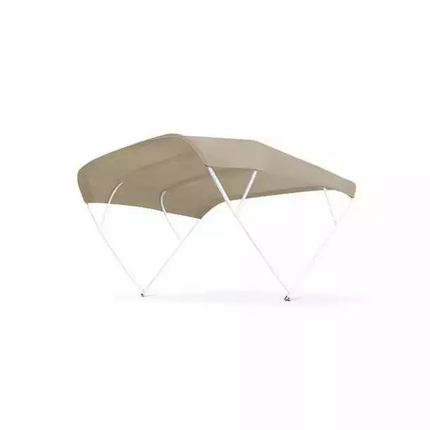 Bimini Sixty beige 4 arceaux alu laqué blanc Longueur 252 cm Largeur 185cm Pas Cher