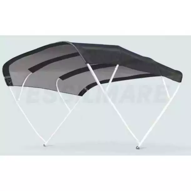 Marque Bimini Sixty Noir 4 arceaux alu laqué blanc Longueur 252 cm Largeur 230cm