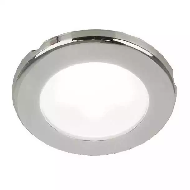 Paiement Sécurisé Plafonnier EuroLED 75 à visser inox éclairage blanc chaud 24V Diamètre 72mm