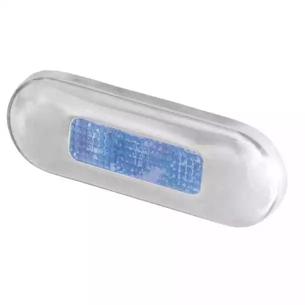 Oblong courtesy LED lampe de marche bleu 12-24V inox poli Acheter En Ligne