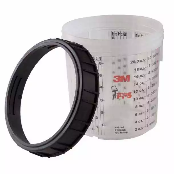Boite de 2 godets 650 ML avec bague de serrage pistolet à peinture Authentique