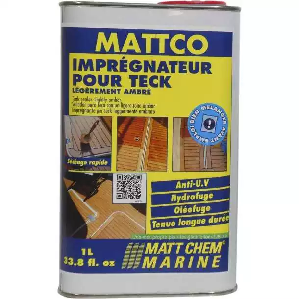 Pas Cher Mattco ambré 1L imprégnateur légèrement ambré pour teck