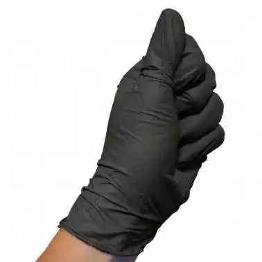 Boite de 60 Gants Nitrile Noirs Taille M Pas Cher