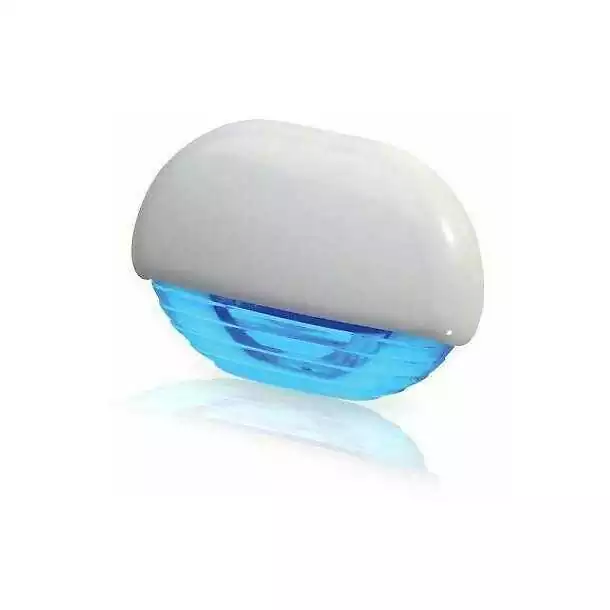 Lampe de marche bleu LED 12/24V pour intérieur/extérieur boitier blanc Remise