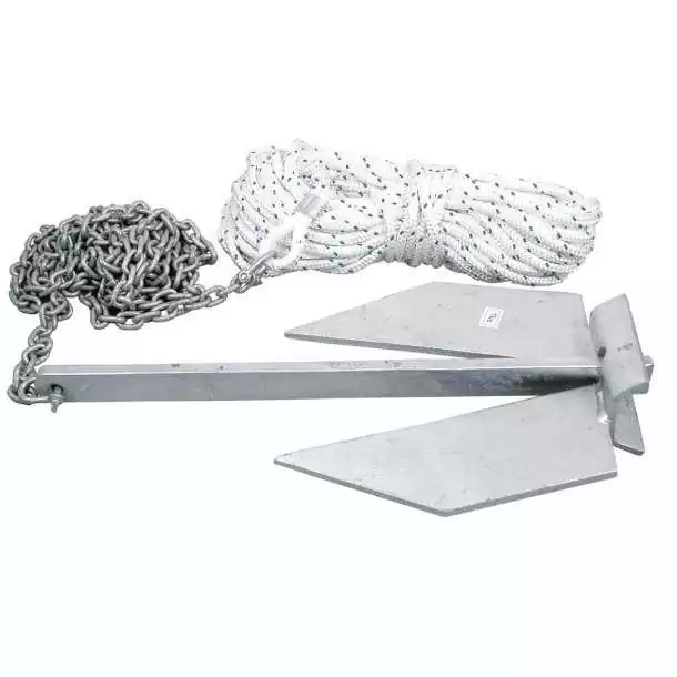 Kit de mouillage avec ancre plate 10 kg chaîne et cordage Acheter Direct