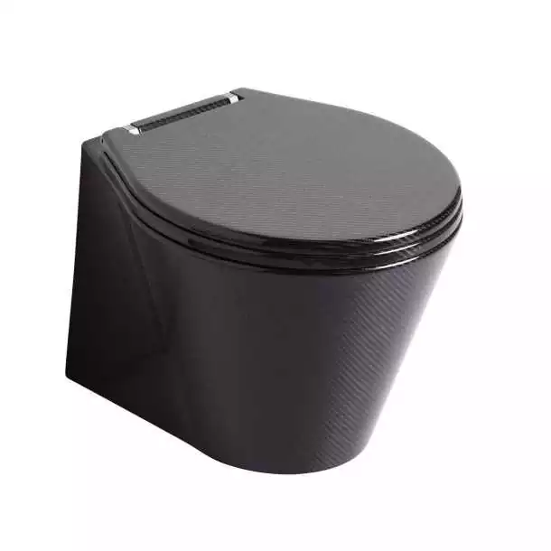 Bon Marché WC X-Light 24V Short – Bol carbone poli, intérieur blanc, électrovanne Série premium lightweight superyachts