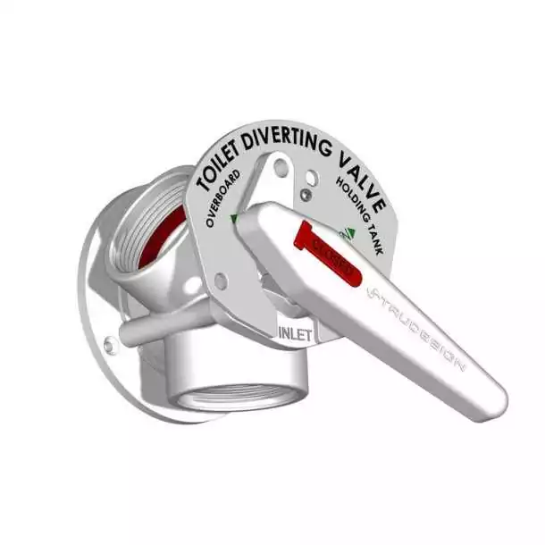 Vanne 3 voies WC Aquavalves Y valve blanc diamètre 40mm Nouvelle Collection