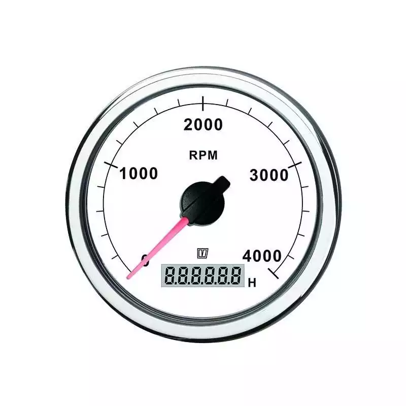 Compte tours avec horametre blanc 12/24V 0-5000rpm trou d‘encastrement 100mm Achat Immédiat