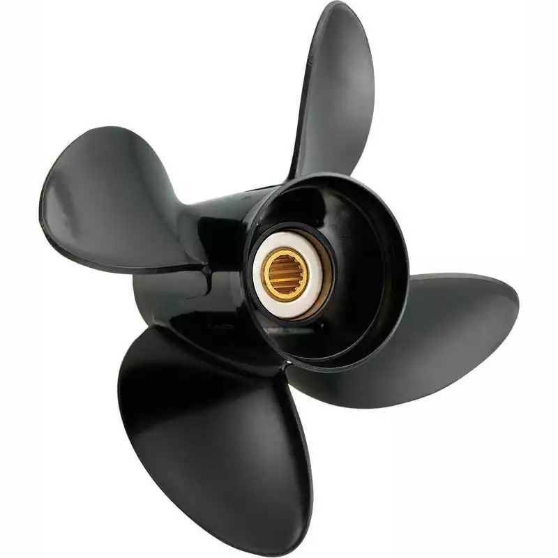 Hélice SOLAS 9,9-20CV 4 pâles diam 10X7 Rotation R Tohatsu Nissan Mercury échappement par hélice 14 cannelures Satisfait Ou Remboursé