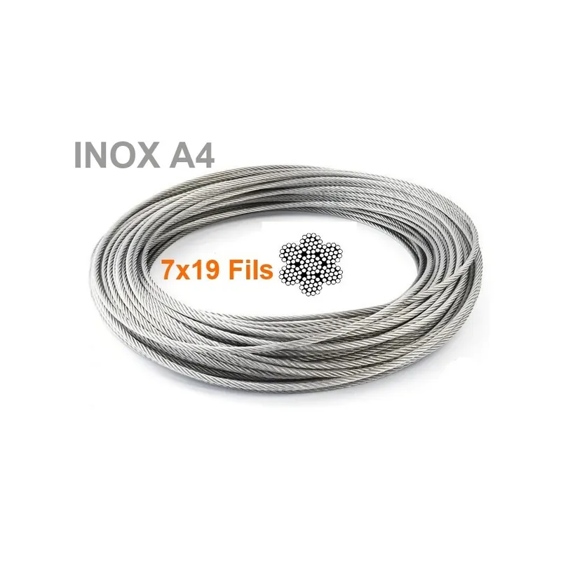 Câble inox 7x19 ( 133 Fils ) inox A4 - 316 Quantité Limitée
