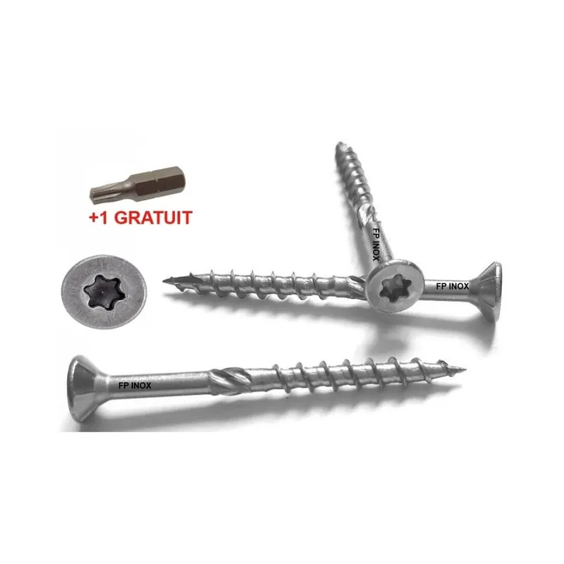 Vis Ø4mm inox A2 bois tendre six lobe Réduction