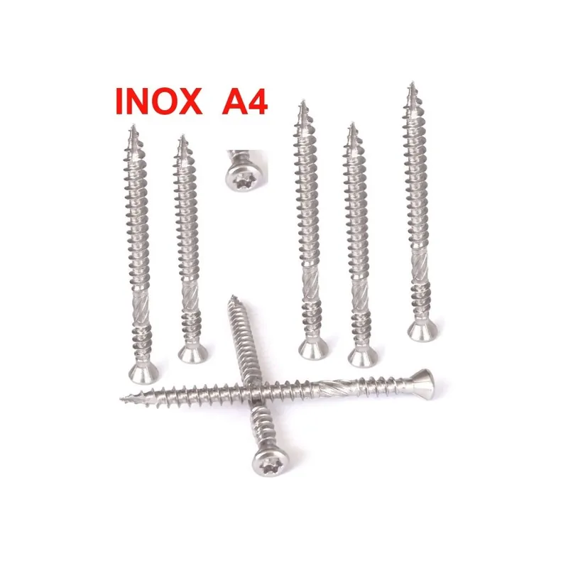 Vis inox A4 Terrasse Double Filet Tête Fraisée Bombée 6 Lobes Petit Prix