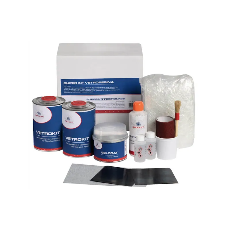 Gros Kit de réparation en fibre de verre, résine, gel coat bateau pour réparations importantes Réduction