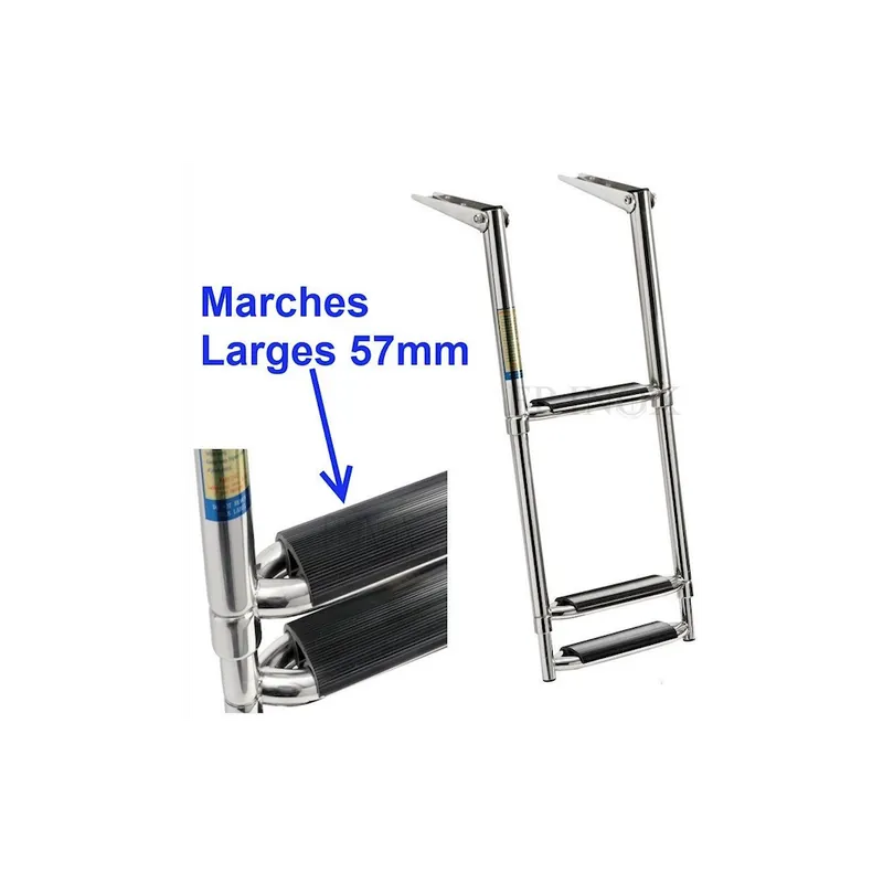 Echelle 3 marches inox 316 télescopique pour plate forme Acheter Direct