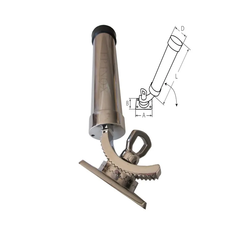 Prix Cassé Porte canne sur platine orientable inox 316 - A4 Pêche