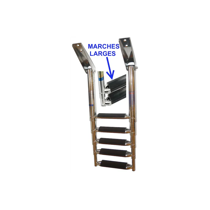 Nouveauté Echelle 5 marches inox 316 télescopique pour plate forme
