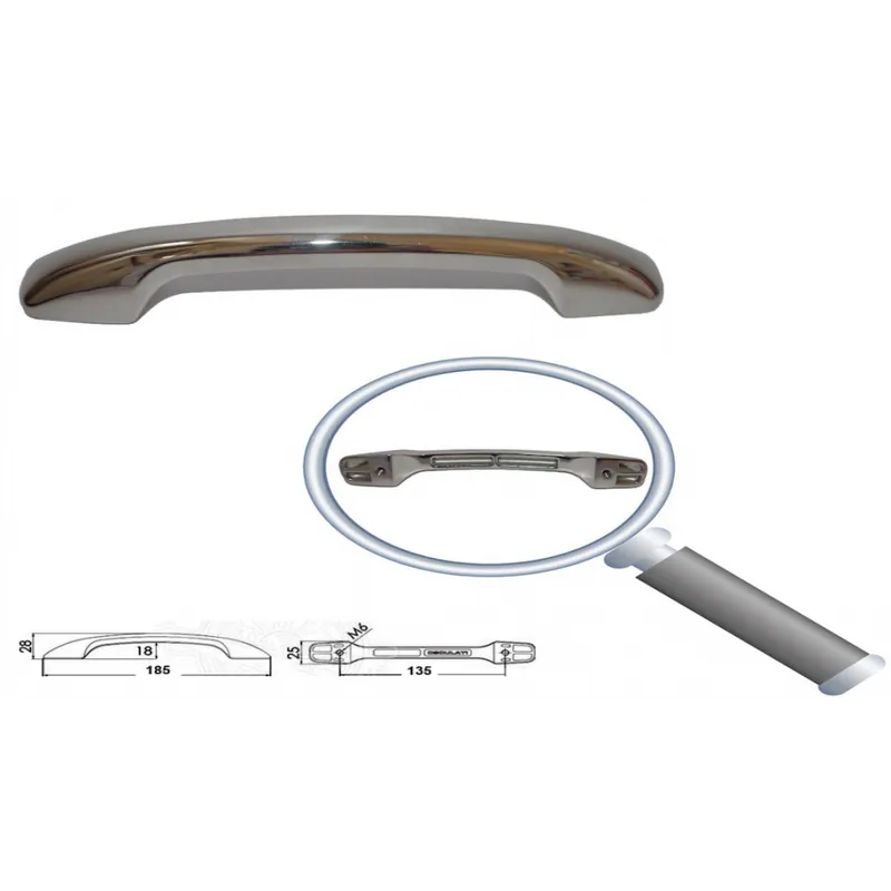 Poignée Luxe aérodynamique Longueur 185mm inox A4 Meilleure Vente