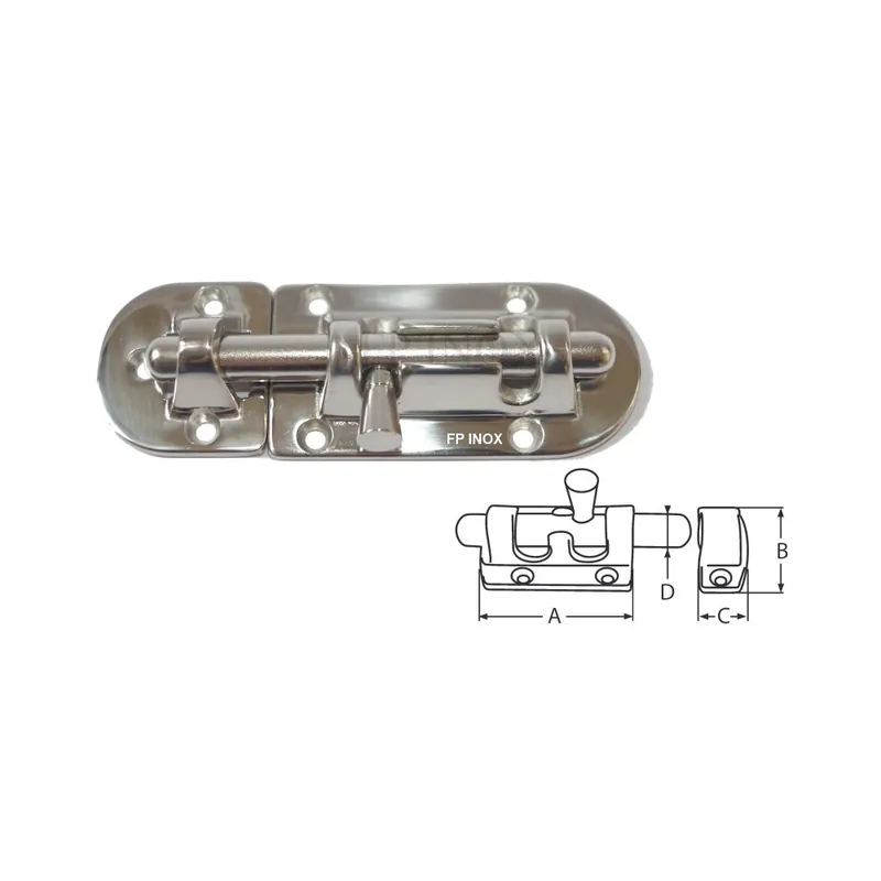 Fermeture targette en inox A4 Longueur 76mm Dernier Modèle