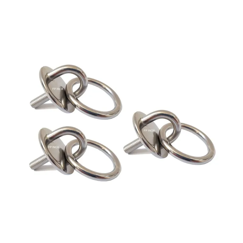 Solde Pontet sur platine ronde inox A2 tige filetée + anneau