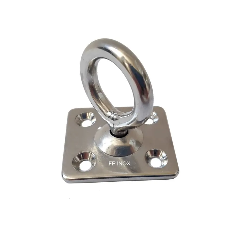 Retour Gratuit Pontet anneau tourne 360° sur platine en inox A2