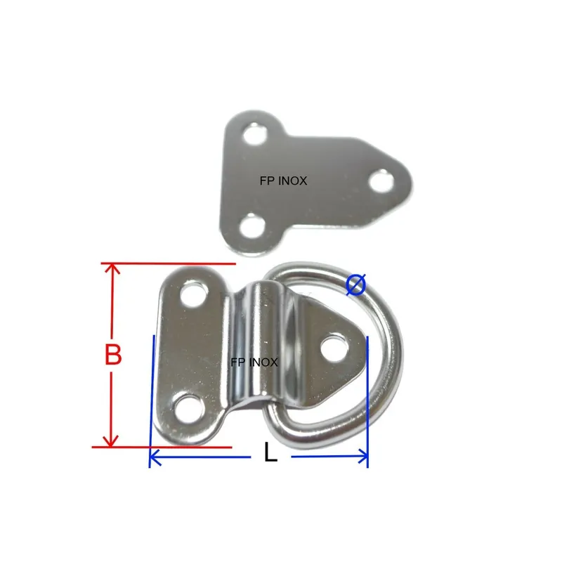 Haute Qualité Cadène en inox / anneau rabattable avec contre plaque inox A2