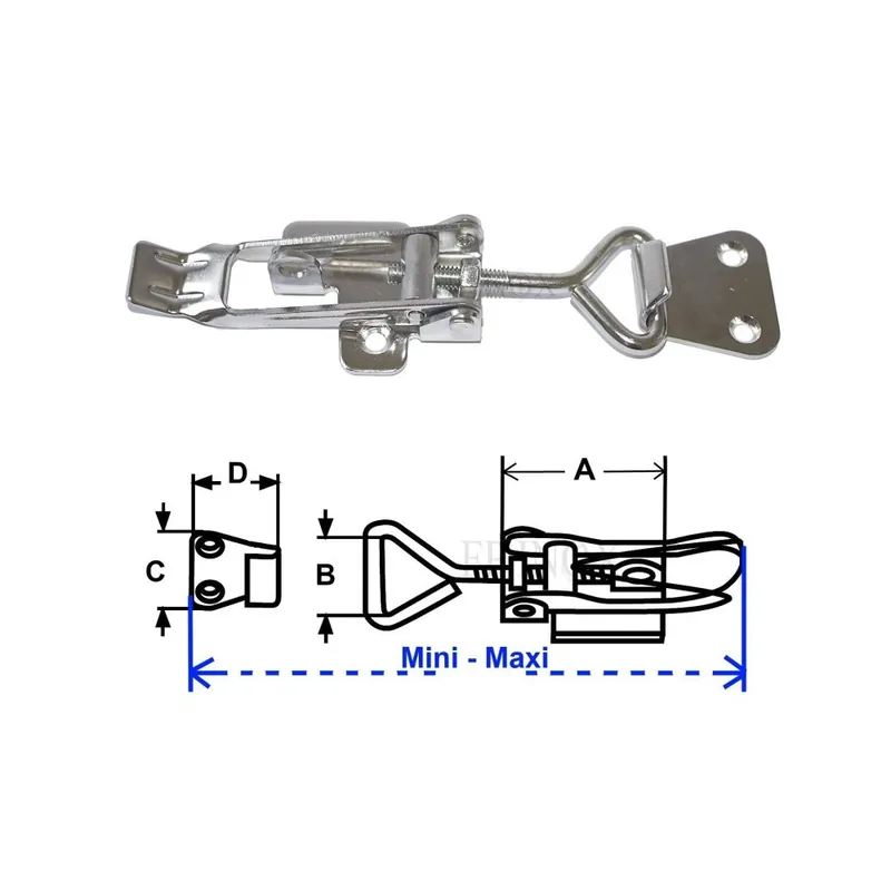 Offre Du Jour Fermeture à levier en inox réglable 195 à 210mm à cadenas