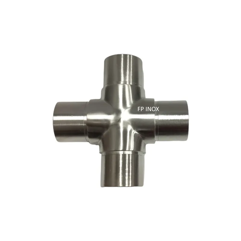 Té Croix 4 départs inox satiné Angle 90° Garde Corps Promotion