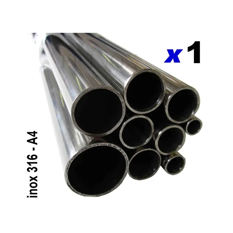 Livraison Express Tube inox 316 - A4 Poli Miroir Longueur 1 mètre