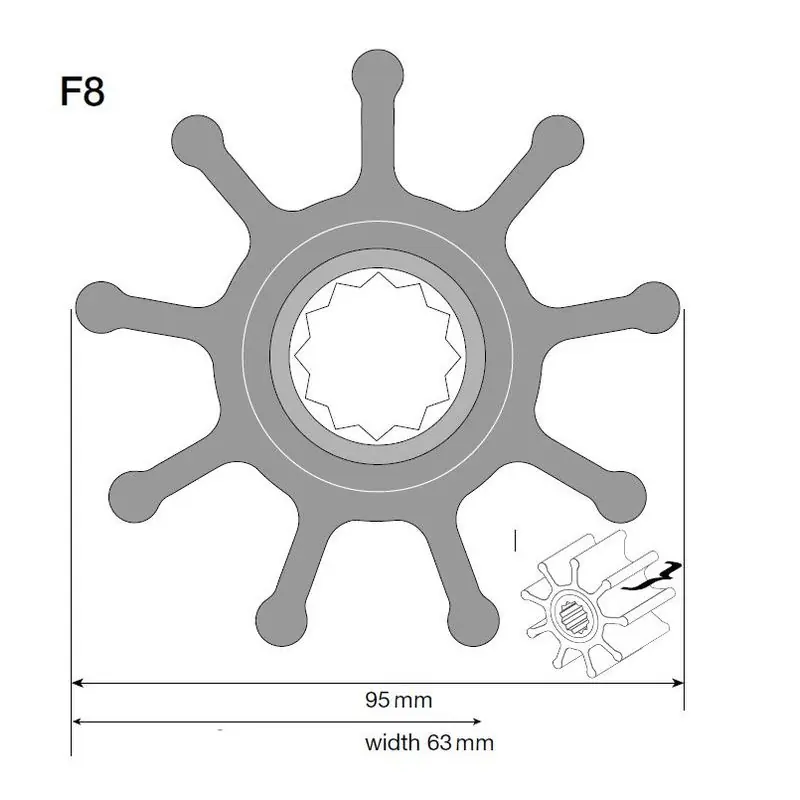 Johnson Impulseur pour pompe F8, néoprène Meilleur Prix