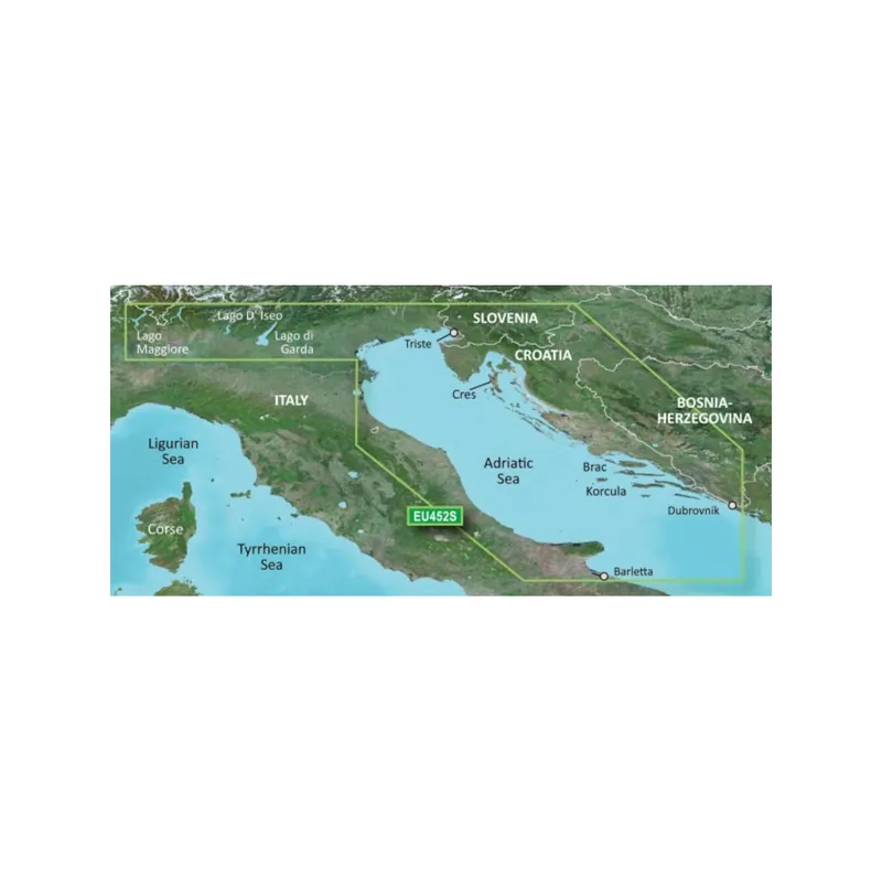 Garmin VEU452S carte marine Nord de l’Adriatique et de l’Italie, Croatie, Slovénie Nouvel Arrivage