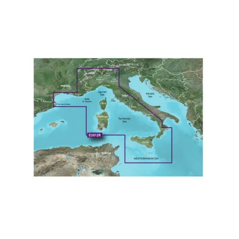 Offre Du Jour Garmin VEU012R carte marine Méditerranée, côtes Sud de la France, côte ouest de l’Italie, Corse, Sardaigne, Sicile