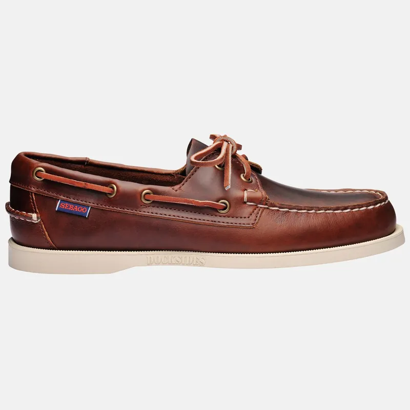 Sebago Docksides chaussures bateau homme brown oiled waxy leather, taille EU 41,5 (US 8) Acheter Direct