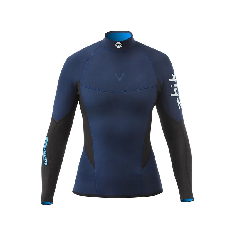 PROMO Zhik Microfleece V Top manches longues néoprène femme bleu marine-gris foncé, taille L Offre Du Jour